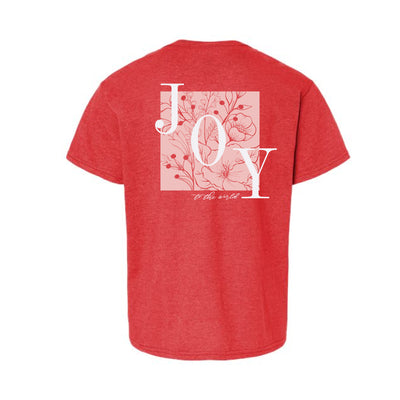 The Joy to the World Floral | Red Mist Youth Tee