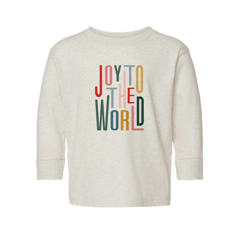 The Joy to the World Multi | Natural Heather Toddler Long Sleeve Tee