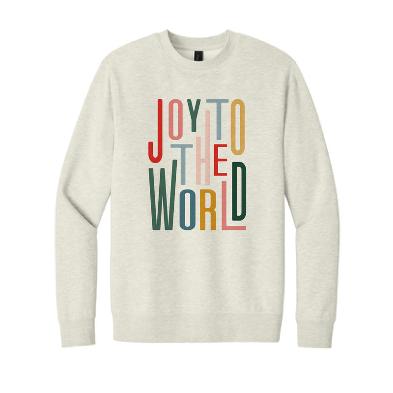 The Joy to the World Multi | Oatmeal Heather Fleece Crew