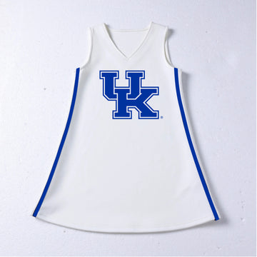 The University of Kentucky | White V-Neck Cheer Dress