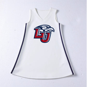 The Liberty University | White V-Neck Cheer Dress