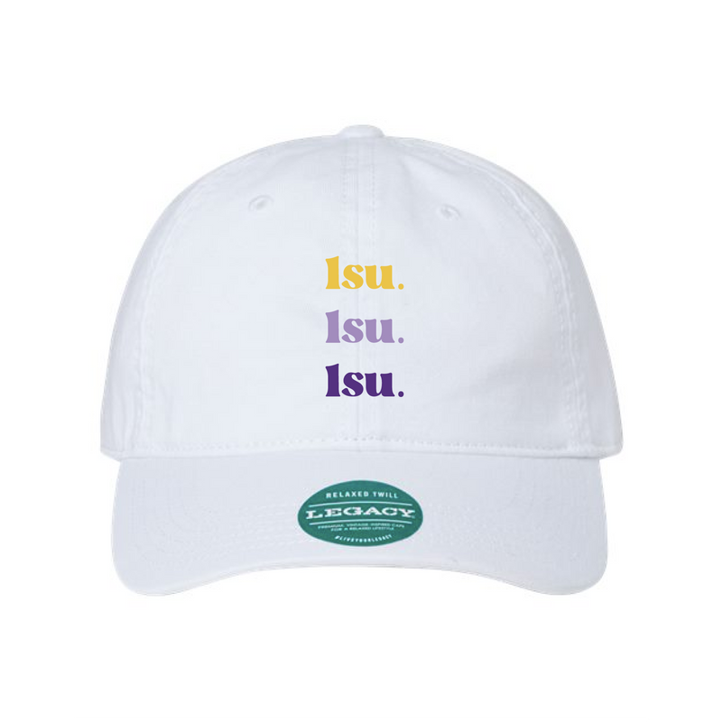 The lsu. Embroidered | White Legacy Dad Hat