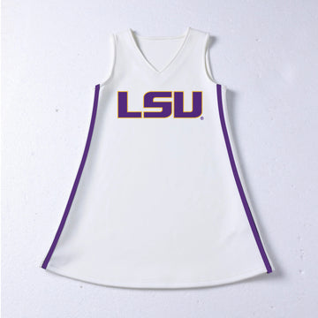 The LSU | White V-Neck Cheer Dress