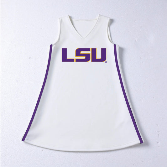 The LSU | White V-Neck Cheer Dress