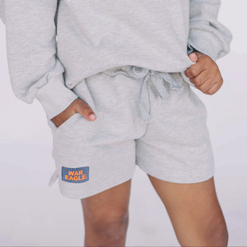 The Mallory Lounge Shorts War Eagle Woven Label | Youth Heather Grey