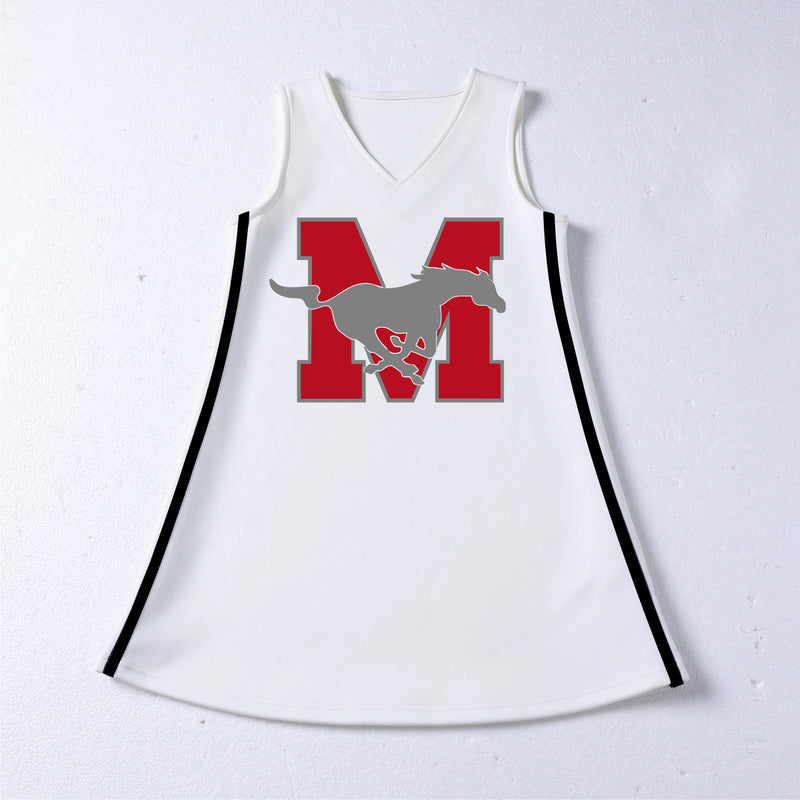 The Memorial | White V-Neck Cheer Dress