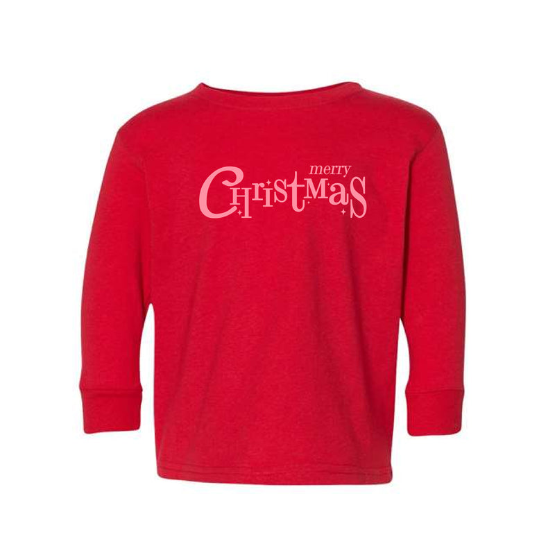 The Merry Christmas Multi | Red Toddler Long Sleeve Tee