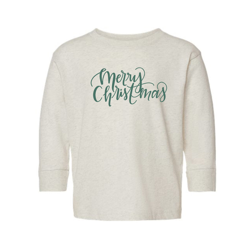 The Merry Christmas | Natural Heather Toddler Long Sleeve Tee