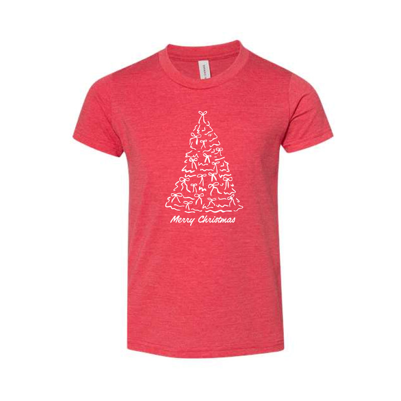 The Merry Christmas Tree | Youth Heather Red Tee