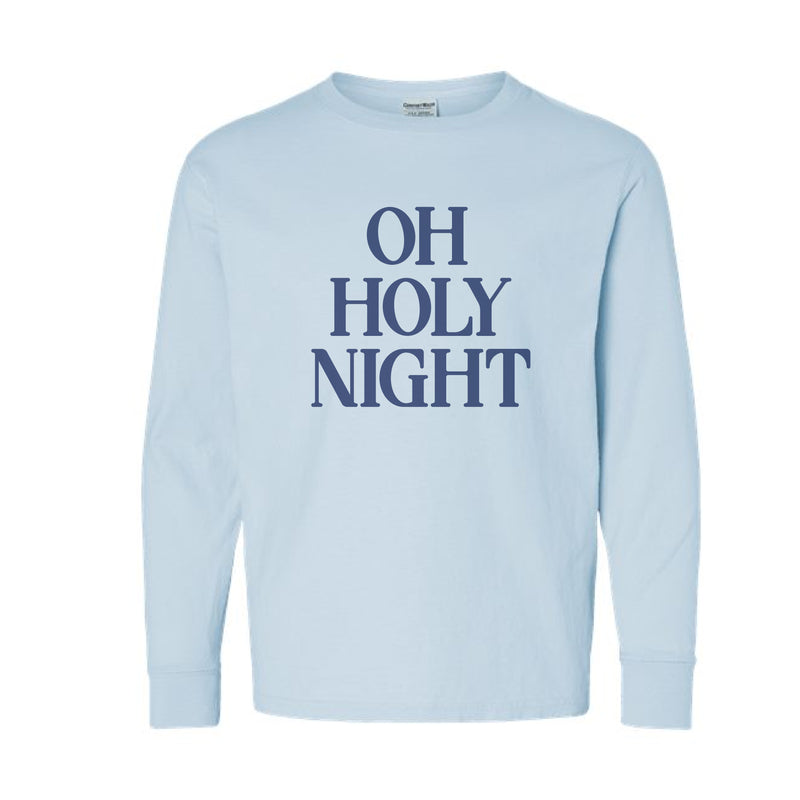 The O Holy Night | Soothing Blue Youth Long Sleeve Tee