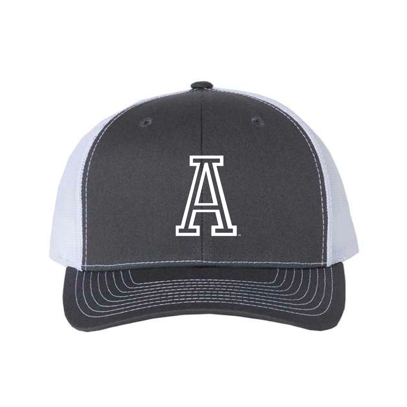 The Old School Alabama A Embroidered | Charcoal-White Richardson Trucker Cap