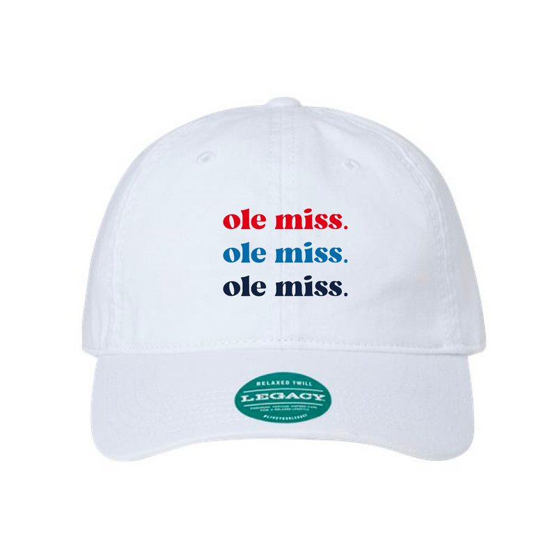 The ole miss. Embroidered | White Legacy Dad Hat