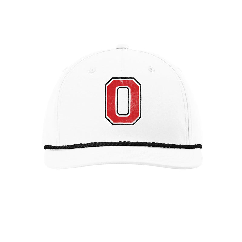 The Opelika O Logo | Embroidered White/Black Richardson Rope Cap