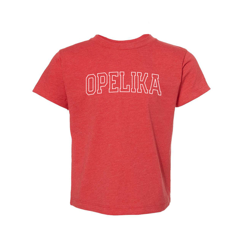 The Opelika Arch Outline | Heather Red Toddler Tee