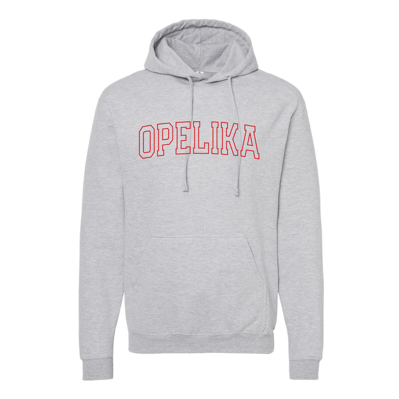 The Opelika Arch Outline | Heather Grey Oversized Hooded Sweatshirt