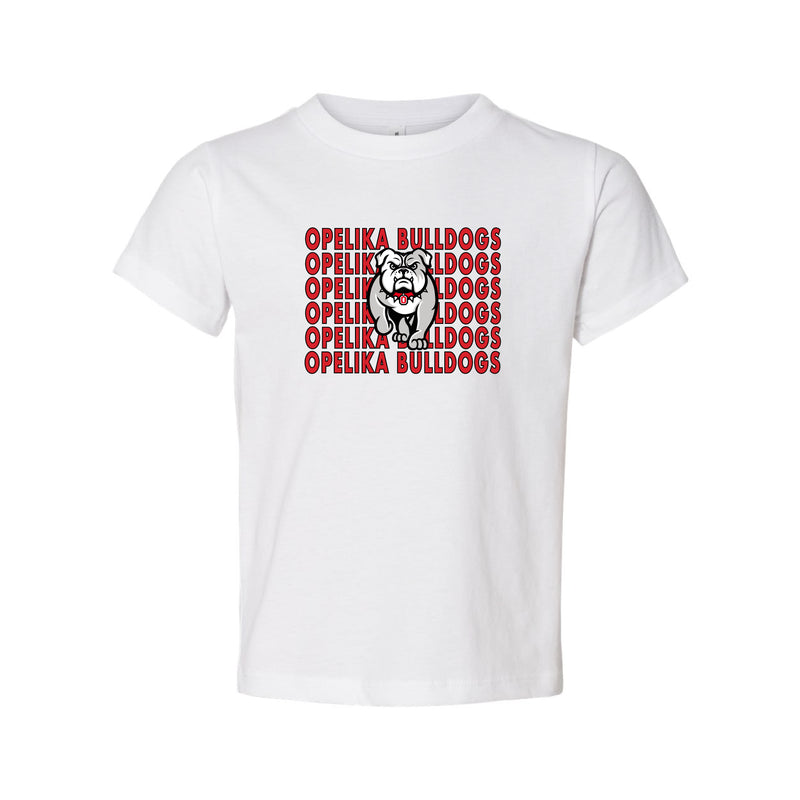 The Opelika Bulldogs Mascot | White Toddler Tee