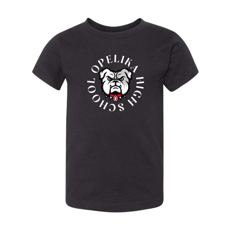 The Opelika High School Bulldog | Black Toddler Tee