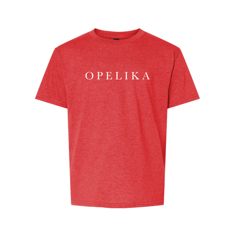 The Opelika Serif | Red Mist Youth Tee