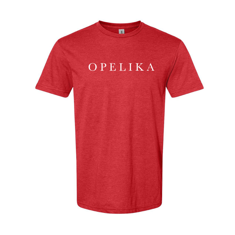 The Opelika Serif | Red Mist Tee