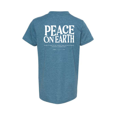 The Peace On Earth | Heather Deep Teal Youth Tee