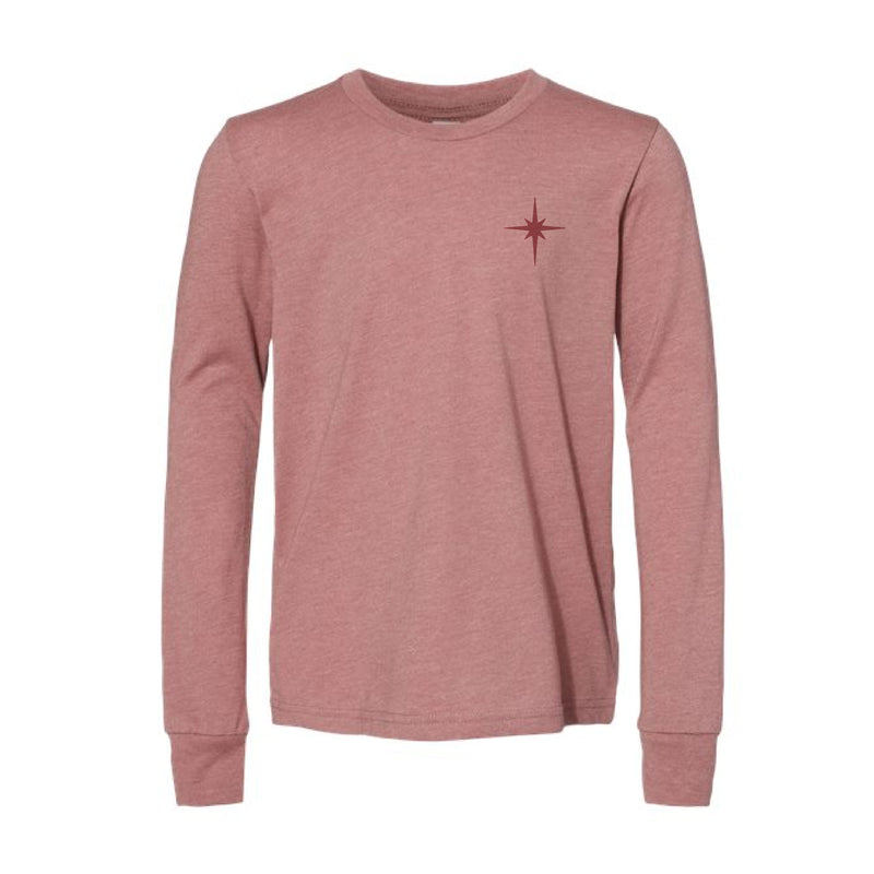 The Peace On Earth |  Heather Mauve Youth Long Sleeve Tee