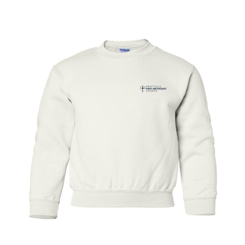 The PFMC Building | White Youth Crewneck Sweatshirt