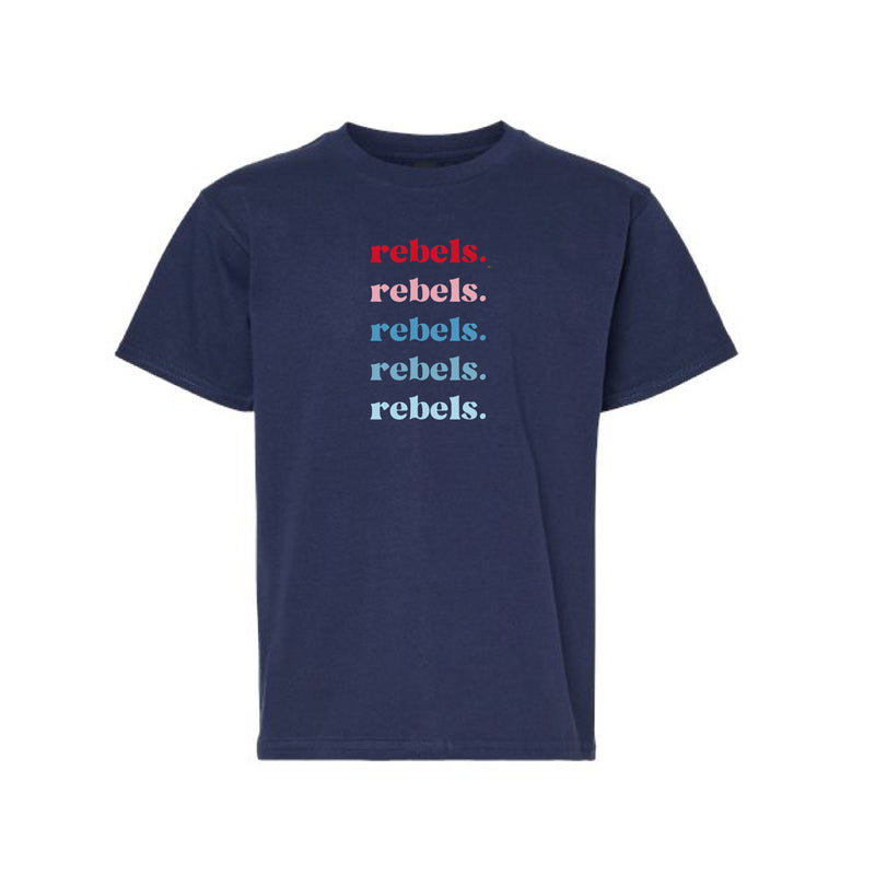The Rebels Repeat | Navy Youth Tee