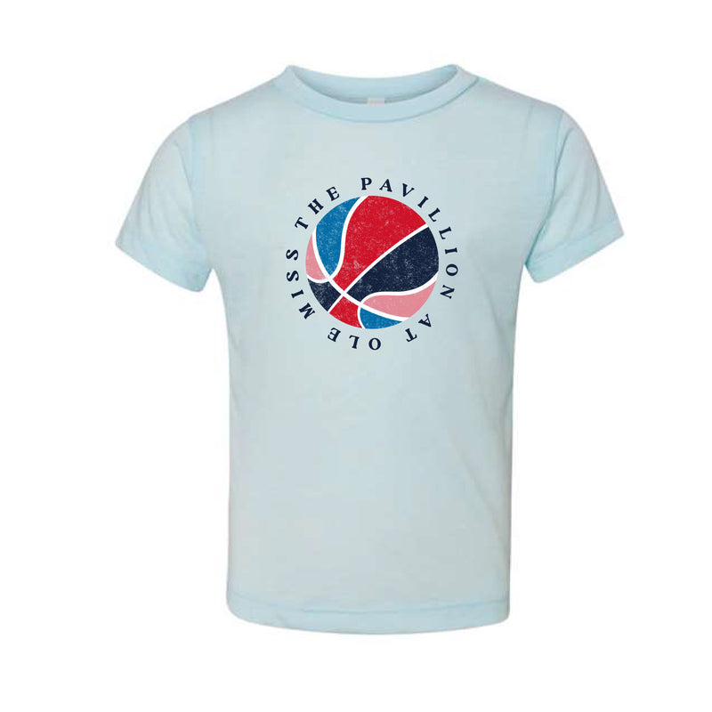 The Red & Navy Basketball | Ice Blue Toddler Tee