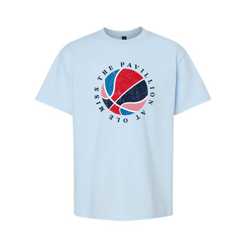 The Red & Navy Basketball | Light Blue Youth Tee