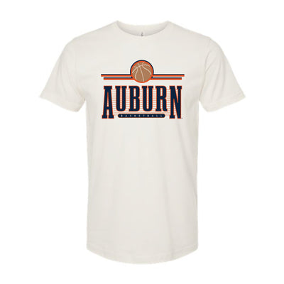 The Retro Auburn Basketball | Vintage White Oversized Tee