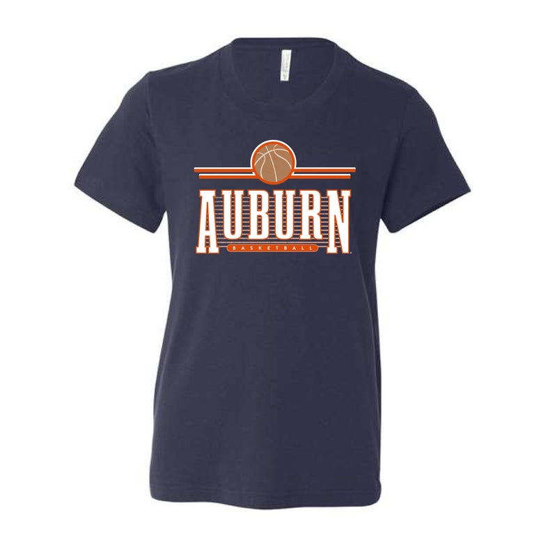 The Retro Auburn Basketball | Youth Heather Denim Tee