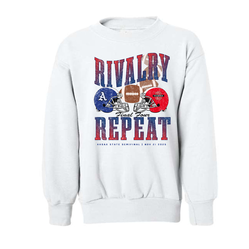 The Rivalry Repeat | White Youth Sweatshirt