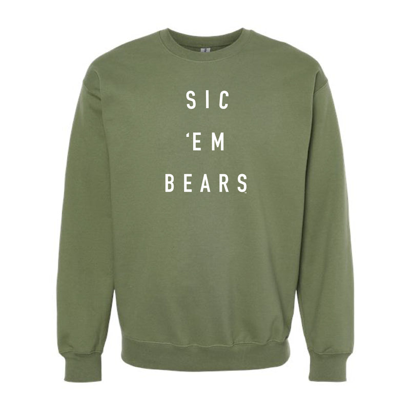 The Sic ‘Em Bears | Military Green Sweatshirt