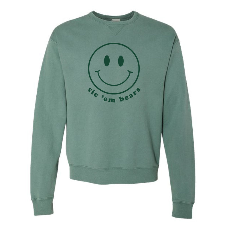 The Sic ‘Em Bears Smiley | Cypress Green Oversized Sweatshirt