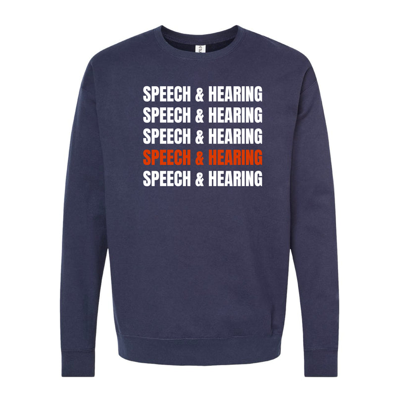 The Speech & Hearing Repeat | Navy Oversized Crewneck Sweatshirt