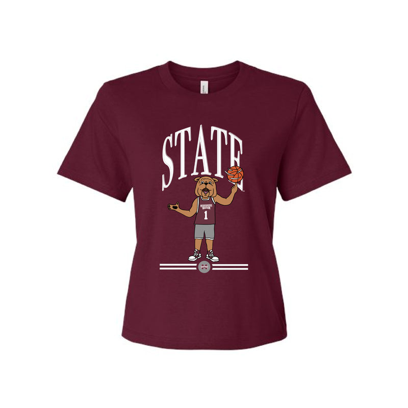 The Spinning Basketball Bully | Maroon Tee