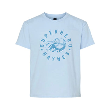 The Superhero Haynes | Youth Light Blue Tee