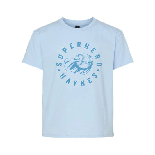 The Superhero Haynes | Youth Light Blue Tee