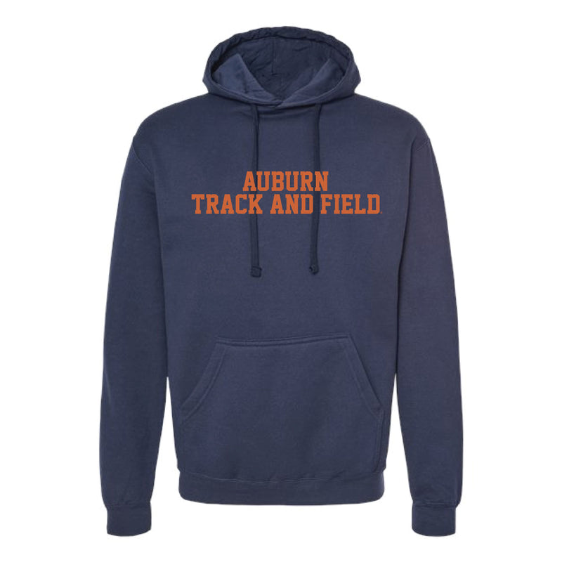 The AU Track & Field Block | Navy Hooded Sweatshirt