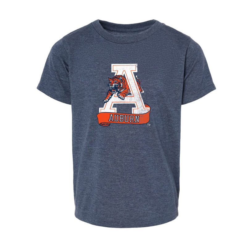 The Vintage Auburn A | Toddler Heather Navy Tee