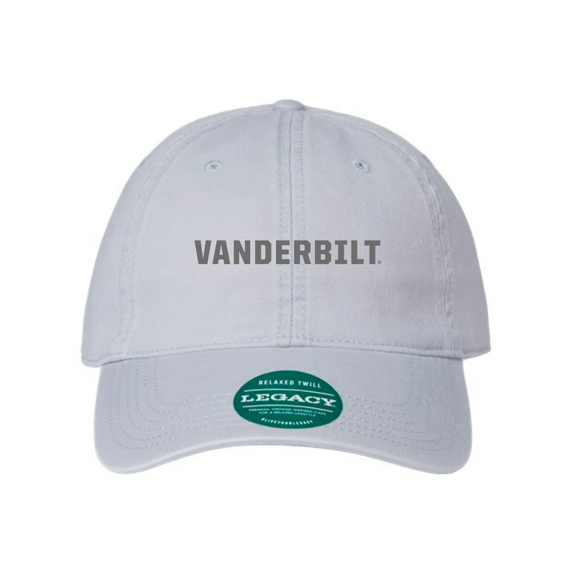 The Vanderbilt Word Logo Embroidered | Silver Legacy Dad Hat