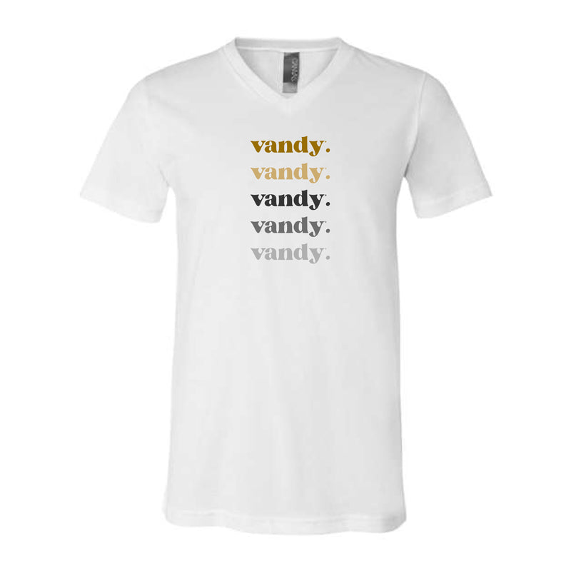 The Vandy Repeat | White V-Neck Tee