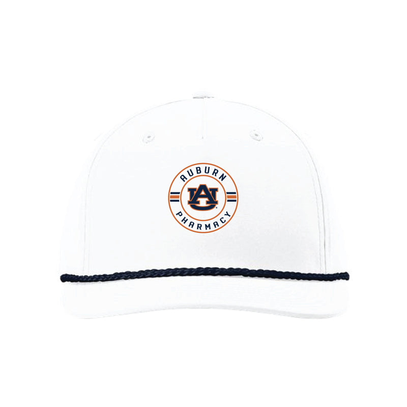 The Auburn Pharmacy | Embroidered White/Navy Braided Performance Cap