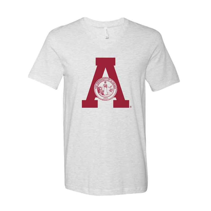 The Throwback Alabama A Seal | Ash V-Neck Tee