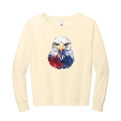 Watercolor Eagle Red & Blue | Gardenia Lightweight Crewneck