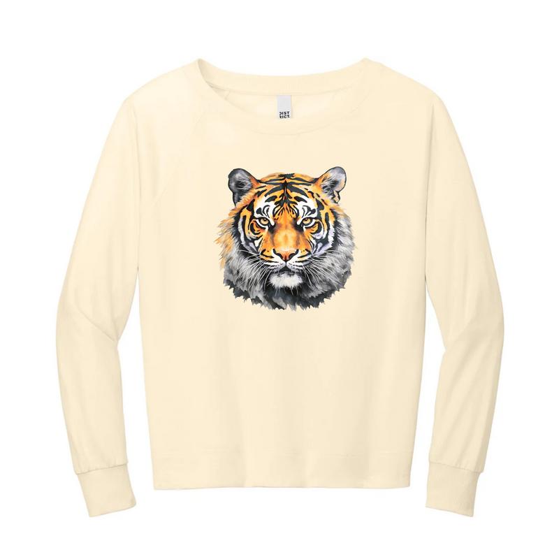 Watercolor Tiger Gold & Black | Gardenia Lightweight Crewneck