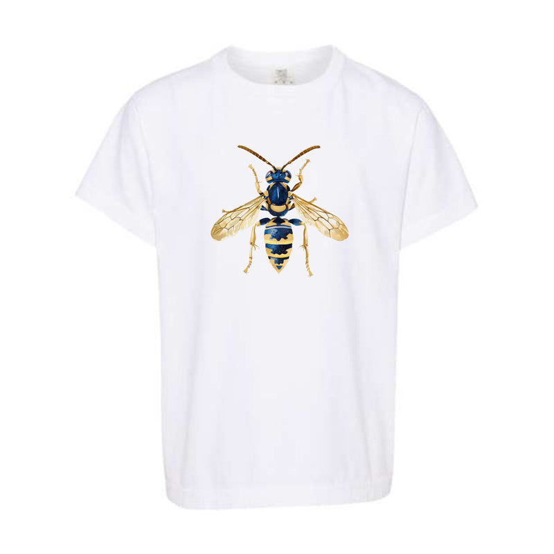 Watercolor Yellow Jacket Navy & Gold | Youth White Tee