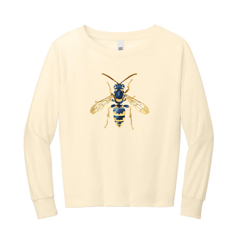 Watercolor Yellow Jacket Navy & Gold | Gardenia Lightweight Crewneck