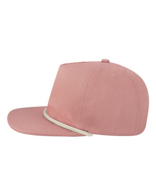 The Retro AU | Embroidered Rose/ Cream Rope Cap