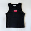 The Alli Ribbed Tank Wreck Em Tech Woven Label | Black